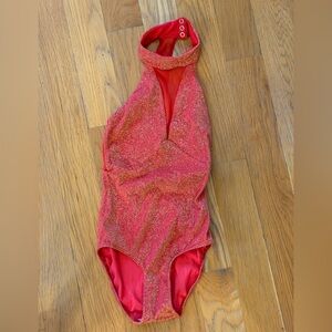 Orange shimmer leotard